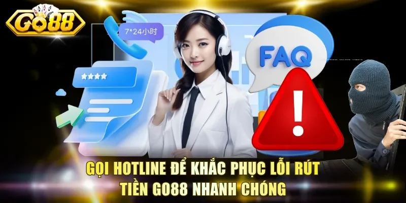 Gọi hotline để khắc phục lỗi rút tiền Go88 nhanh chóng